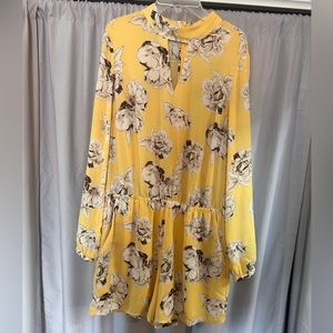Lila Rose yellow floral printed romper